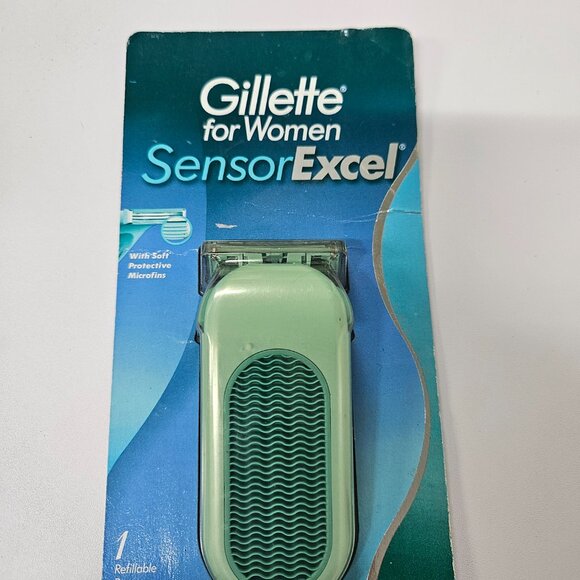 Gillette Sensor Excel Razor for Women 1 Refillable Razor 1996 vtg sealed NOS new - Picture 6 of 6